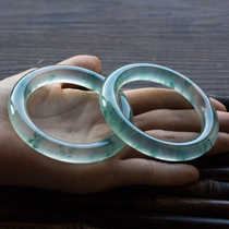 Glass seed round jade bracelet ice type natural old pit a goods floating jade bracelet Burmese jade bracelet female certificate