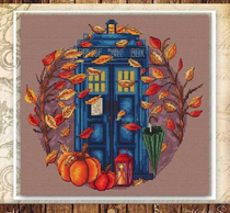 Cross stitch re-drawing source file Autumn gate