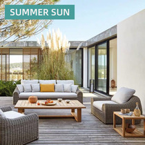 Outdoor Balcony Patio Large Tea Table Combined Rattan Sofa Living-room Casual Compiling Indoor Furniture Vine Chair Art Three Sets