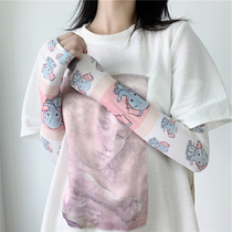  Summer ice silk sleeve anti-UV thin sunscreen hand sleeve female arm guard ins Hyuna wind fresh mittens