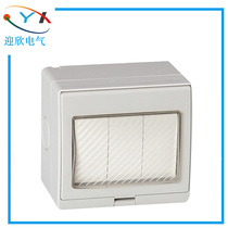SPL2-3GS home waterproof three dual-control switch Ming-mounted waterproof button switch box power supply wiring switch