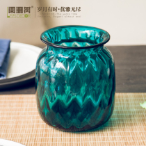 Shanshan tree Net red blue glazed glass vase modern simple dining table decoration living room ornaments water cultivation Nordic