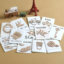 Iuo MINI wood carving patch blessing card birthday card thank you card universal card MINI-1910