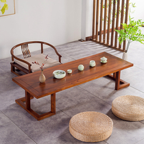  New Chinese style Old elm Japanese solid wood tatami coffee table Bay window small table Floor-to-ceiling balcony Low Kang table Zen