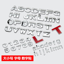 Car capital letter sticker English lower case letter cart sticker digital punctuation number 3D personality retrofit character tail mark