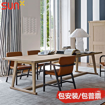 Customized loft loft meeting long tableAmerican simple office desk workbench negotiator tea table