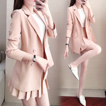 Fashion foreign style suit short skirt womens 2021 spring and summer new fried street professional small fragrance suit two-piece suit