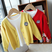 Baby Knit Cardiovert Spring Dress Boy Sweater Boy Sweater Spring Autumn Jacket Children baby Han version out of service 1616
