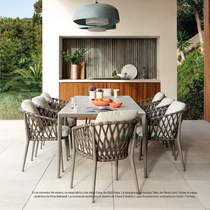Nordic outdoor balcony dining table and chair Villa courtyard sun room hotel garden outdoor leisure rope woven Vine Chair furniture