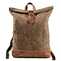 Qiguxi simple large capacity canvas bag oil wax waterproof shoulder bag men's outdoor wear-resistant leisure travel bag men's