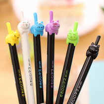 Cute stationery beating Meow tail press writing pen Mengmeng kitten tail 0 5 Black neutral needle tube water pen