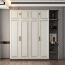 Simple modern economy wardrobe board European style plus top Cabinet white combination side cabinet wooden four or five door wardrobe