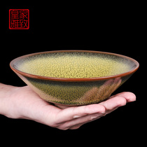 Jianyang green Partridge Jianzhan Big Cup original mine iron tire large diameter point tea cup pure handmade Zen water Tea wash