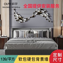 Modern simple bedroom hard bag background wall Light luxury bedside soft bag background wall living room square TV background hard bag