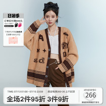 ANDYET AD1 21AW original design card with its colour letter printed sweaters cardigans cardigans