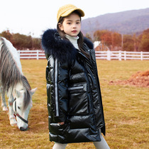 Next win girls down jacket 2021 new white duck down long thick childrens coat warm in autumn and winter