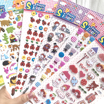Childrens early teaching cognitive stickers for boys and girls cartoon stickers 3D stereo bubbles to kindergarten reward paste the baby