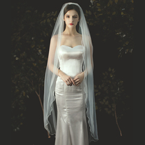 New Korean style meritocratic wedding monolayer soft head yarn bride wedding styling minimalist Ornament Honeymoon Brigade Patting Accessories