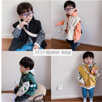 Tong Tong mother boy girl S cotton Korean version vest Men and women baby stand-up collar vest Childrens cotton coat vest autumn and winter clothes