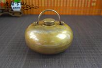 Antique Miscellaneous old bronze hand heater Huai furnace warm heart hot water stove dragon and phoenix Chengxiang picture with velvet bag 15cm large