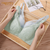 Dai Gehua no steel ring underwear women Thin non sponge breathable bra sexy lace adjustment type gathering big bra