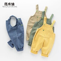 Baby strap pants spring and autumn loose mens and womens and childrens one-piece suspenders foreign cotton baby pants baby autumn clothes