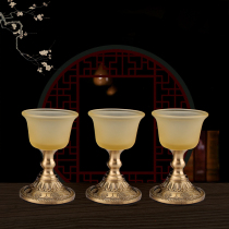 Pure copper ancient method glazed wine glass for a cup for a Buddhist front for the financial god Kanto Eight auspicious wine glasses for home Buddhas stall