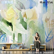Nordic Hand Painted Abstract Rose Living Room TV Background Wall Paper Sofa Bedroom Seamless Wallpaper Large Mural Wall Cloth