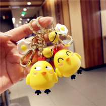 Cartoon key chain couple pair of simple pendant cute silicone lock key bag hanging decoration accessories gift