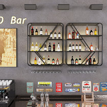 Bar wine cabinet wrought red wine shelf industrial wind bar liquor display rack restaurant wall hanging wine rack