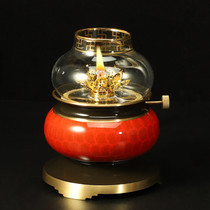 Pure copper ghee lamp for Buddhist home temple Buddha Hall for lamp Changmin lamp liquid oil lamp windproof dimming ghee lamp holder