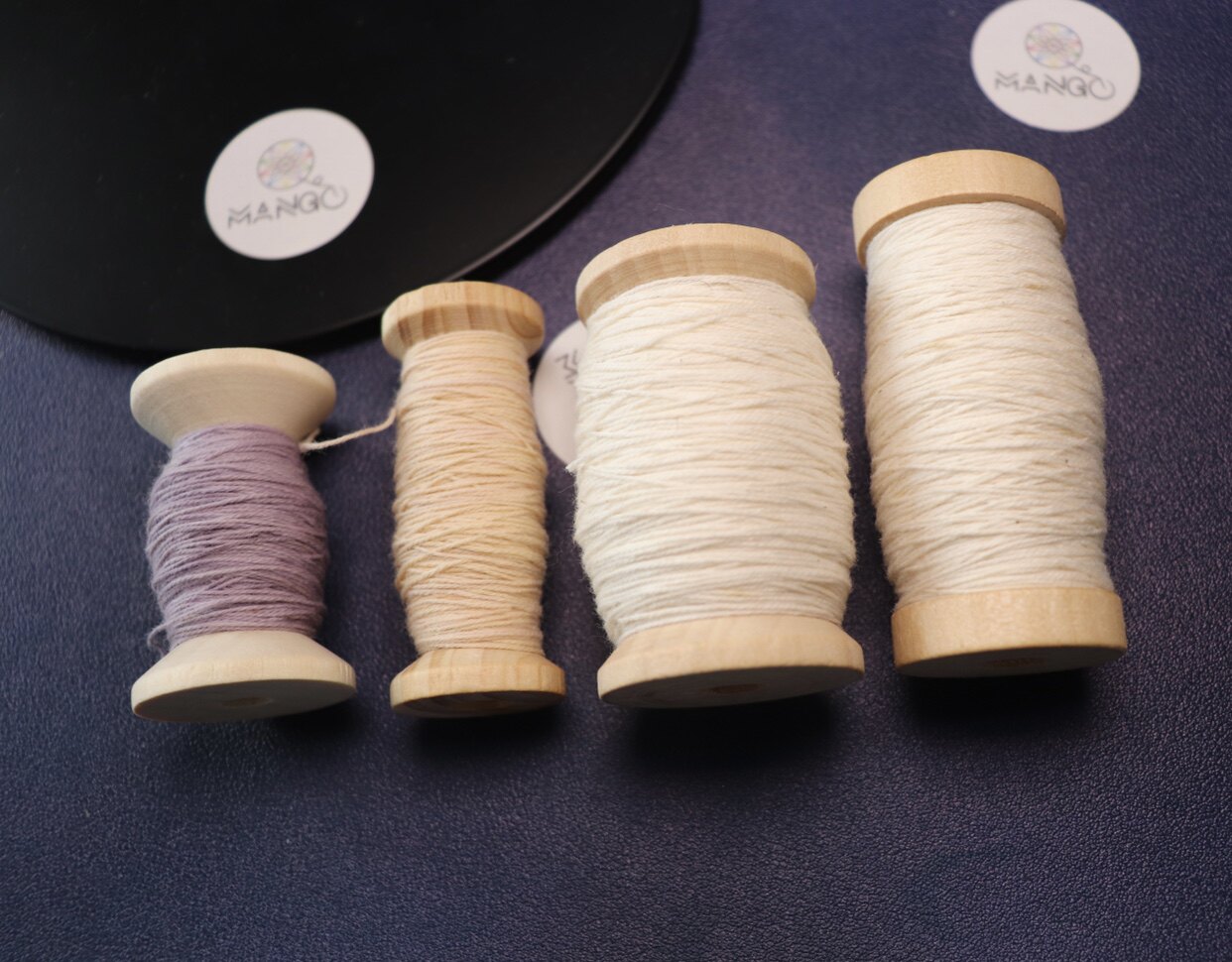 mango Temari ball spool wooden I-shaped spool