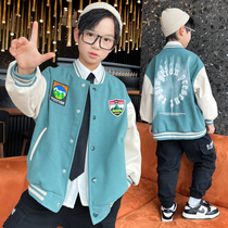 Boys coat 2021 new autumn childrens baseball uniform Korean version of the big boy jacket coat foreign Spring Autumn Tide