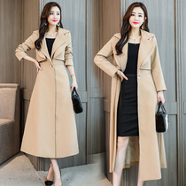 2020 Spring and Autumn Day Womens Korean version of temperament fashion slim slim casual knee long trench coat coat