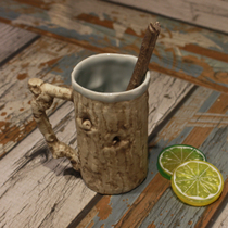 Mark Cup with saucer coffee cup ceramic modern simple personality European classical retro tree skin Cup