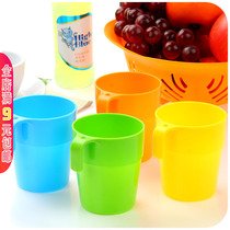 Wholesale solid color plastic toothbrush cup Simple mouthwash cup washing cup with handle Couple brushing cup drinking cup