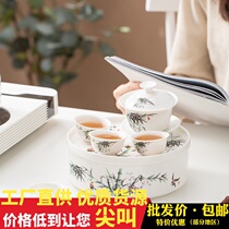 Travel new spring Bag Set 7 inch ceramic tea tray cover Bowl Chaoshan Gongfu tea cup custom gift logo