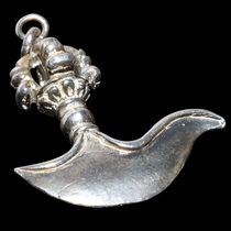 Sterling silver knife large Tibetan tantric 99 sterling silver moon knife pendant rosary accessories necklace pendant