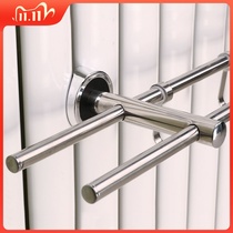 Towel bar radiator drying rack towel bar stainless steel pipe adhesive hook household rack drying clothing artifact