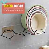 Face Basin Rack Wall-mounted Free Washroom Home Shelve Multifunction Washbasin Containing Rack Hook Fur Towel Rack