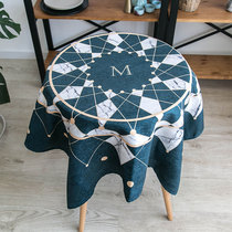 Nordic ins Modern simple tablecloth Square square table round table tablecloth Suede waterproof bedside table Coffee table cover cloth