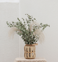 WULIHOME large part dry flower bouquet Eugalie lantern vase suit Living room Decorative Shop Soft Dress