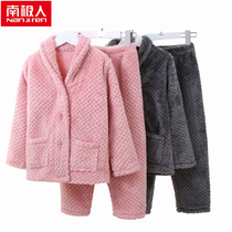 South Pole Childrens boys Girls Thickening Gushed Warm Pyjamas Suits CUHK Childrens Home Clothing Autumn Winter Teenagers