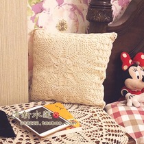 Fresh water lotus handmade crocheted crochet cotton Forest Hollow cushion pillow pillow case Nordic White without core