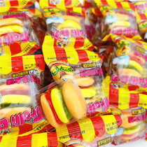 German imported candy snack mouth hamburger gummy sandwich 60 packets of fudge fruit qqqsugar 480g