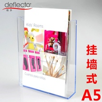 Hanging Wall Type A5 Exhibition Shelf Transparent Catalogue Rack Three Foldout Information Shelf Propaganda Single Acrylic A4 Color page shelf