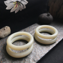 Jayne Chou Xinjiang Hetian Jade White Jade round bracelet Fu bracelet inner diameter 57# with certificate