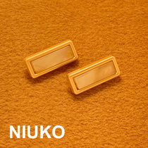 NIUKO matte gold metal rectangular coat buttons Stylish and elegant texture coat buttons Accessories buckle