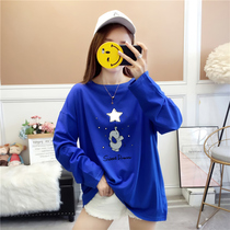 Cotton long sleeve T-shirt women Spring and Autumn wear loose size foreign atmosphere casual versatile Belly Belly base shirt women ins coat