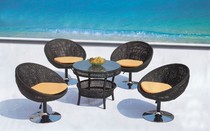 Residential table and chair combination three-five-piece set of adjustable height chair high-grade table and chair rattan chair combination